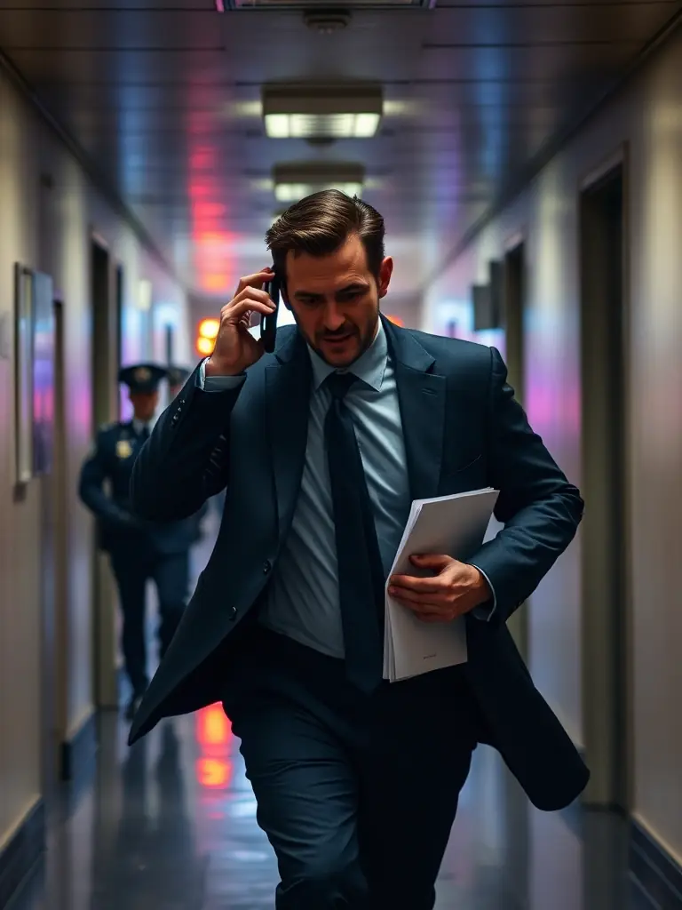 An urgent scene depicting emergency legal representation, highlighting the immediate response and effective advice provided.