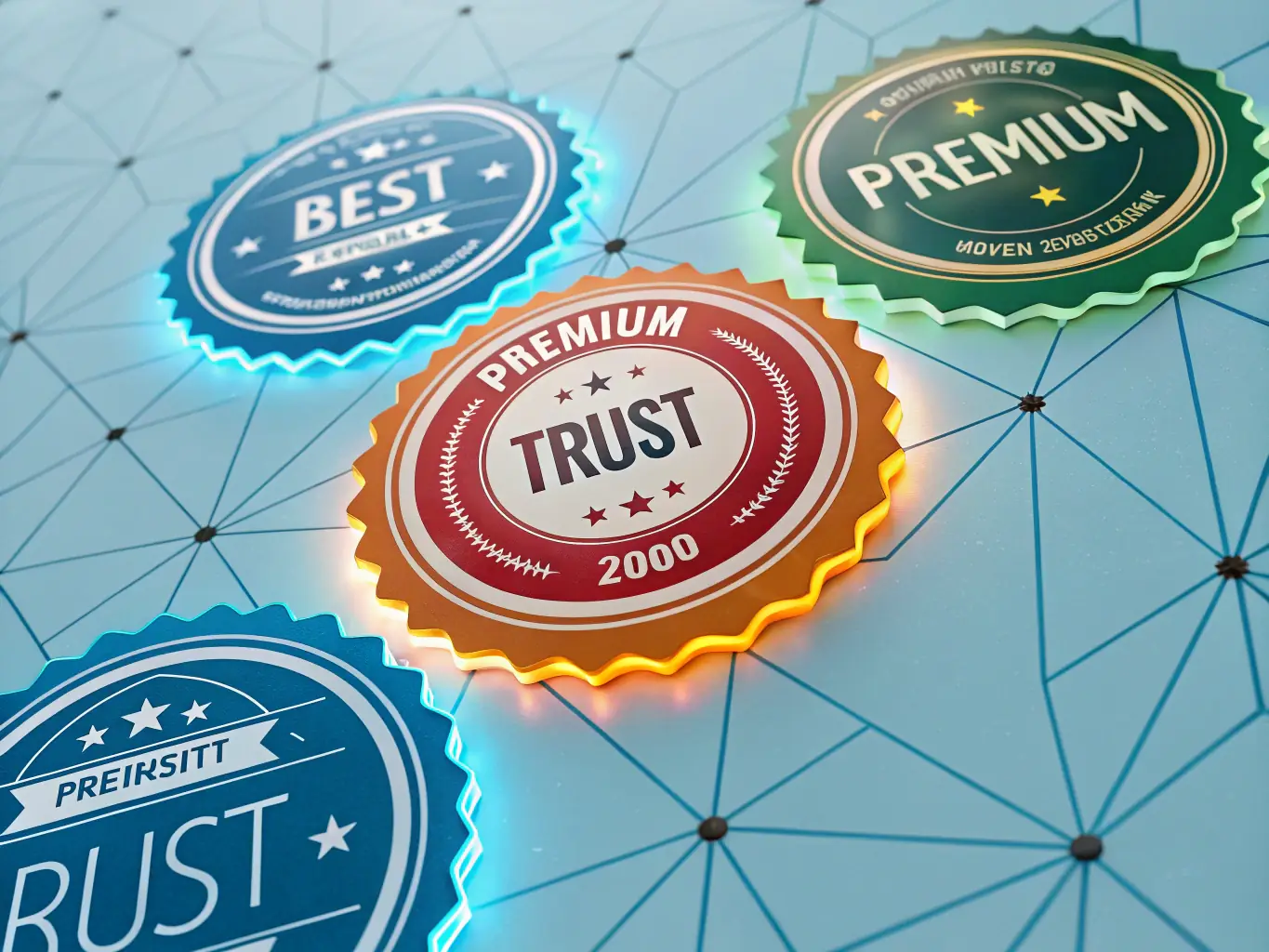 A collage of trust badges and accreditation logos associated with legal services and professional representation, displayed in a clean and modern layout.
